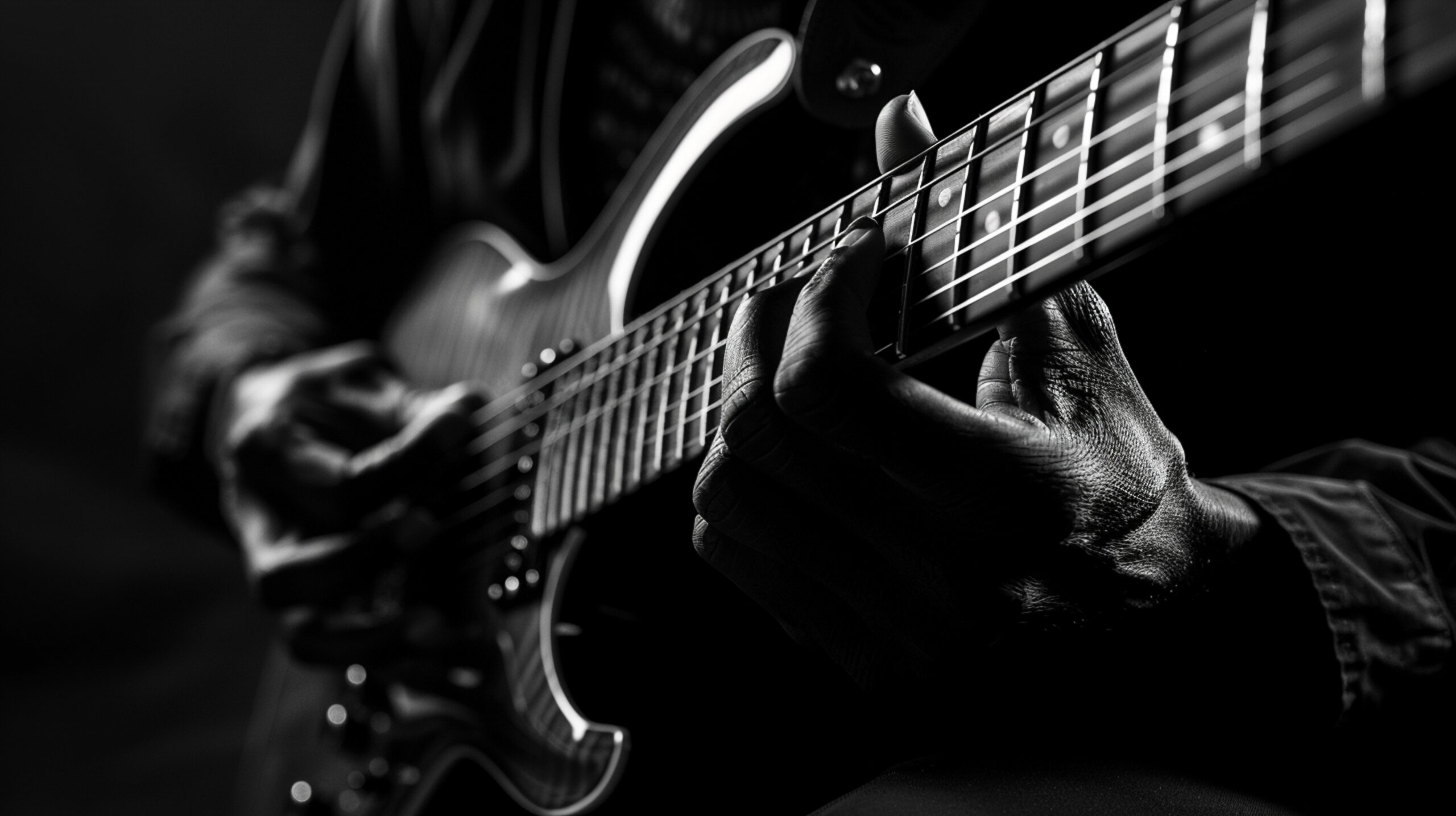 black-white-view-person-playing-electric-guitar